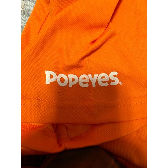 NWOT Popeye's Chicken Orange T Shirt and Gray Hat Uniform Employee Size XL - Picture 5 of 7